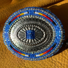 Load image into Gallery viewer, Blue Satin Concho