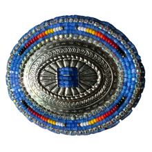 Load image into Gallery viewer, Blue Satin Concho