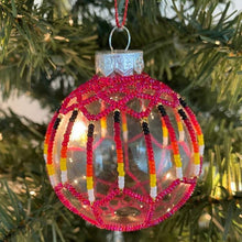 Load image into Gallery viewer, custom beaded ornament, 5 sisters beadwork, different colors for Christmas or decorative
