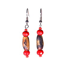 Load image into Gallery viewer, Pine Nut Beaded Earrings Cone Drop No. 2