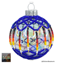 Load image into Gallery viewer, Royal Blue Beaded Ornament
