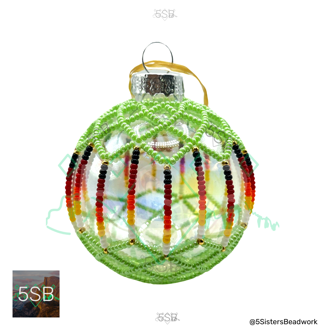 Sage Beaded Ornament