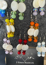 Load image into Gallery viewer, rainbow earrings collection, 5 sisters beadwork, handcrafted hooks
