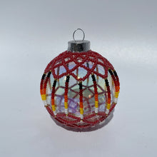 Load image into Gallery viewer, 5 sisters beadwork beaded ornament, indigenous small business rainbow luster mix
