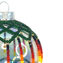 Load image into Gallery viewer, Transparent Forest Green Beaded Ornament
