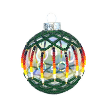 Load image into Gallery viewer, Transparent Forest Green Beaded Ornament
