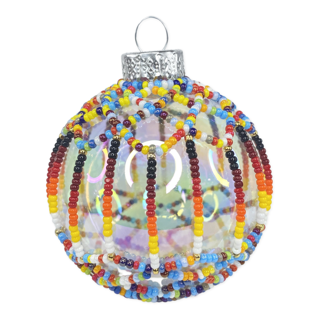 Rainbow Luster Mix Beaded Ornament